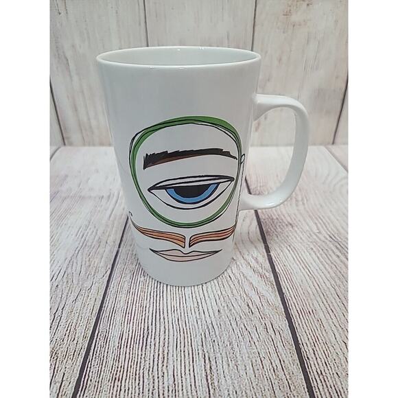 Starbucks Monacle Mustache Man Lips Coffee Mug Cup 16 oz 2014 - Picture 1 of 6